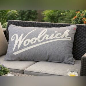 Woolrich Logo Light Gray Decorative Pillow